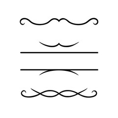 Set of Vintage decorative lines. text dividers. Line border. Lines separators, Borders, Vintage dividers, Underline elements. Divider set vector. Vector illustration.Line dividers.	