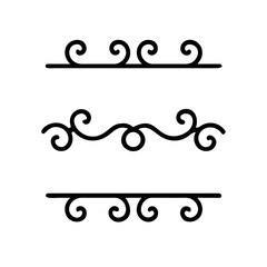 Set of Vintage decorative lines. text dividers. Line border. Lines separators, Borders, Vintage dividers, Underline elements. Divider set vector. Vector illustration.Line dividers.	
