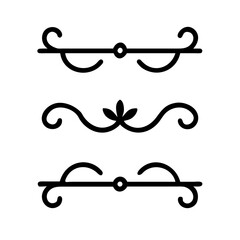 Set of Vintage decorative lines. text dividers. Line border. Lines separators, Borders, Vintage dividers, Underline elements. Divider set vector. Vector illustration.Line dividers.	