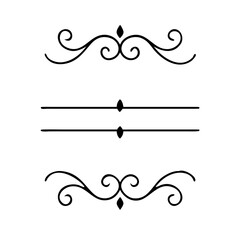 Set of Vintage decorative lines. text dividers. Line border. Lines separators, Borders, Vintage dividers, Underline elements. Divider set vector. Vector illustration.Line dividers.	