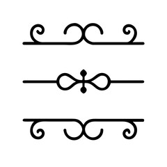 Set of Vintage decorative lines. text dividers. Line border. Lines separators, Borders, Vintage dividers, Underline elements. Divider set vector. Vector illustration.Line dividers.	