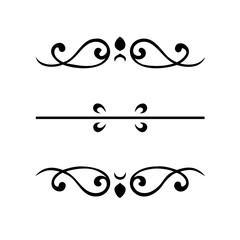 Set of Vintage decorative lines. text dividers. Line border. Lines separators, Borders, Vintage dividers, Underline elements. Divider set vector. Vector illustration.Line dividers.	