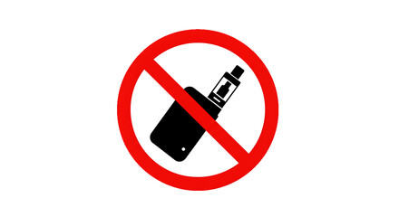 No vaping symbol electronic cigarette prohibition sign isolated on transparent background