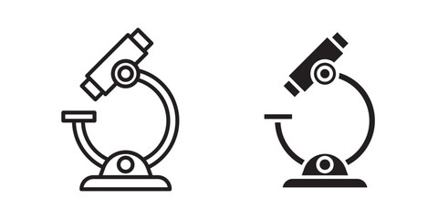 Microscope icon Vector illustration Stroke and fill on white background Microscope icon vector design trendy