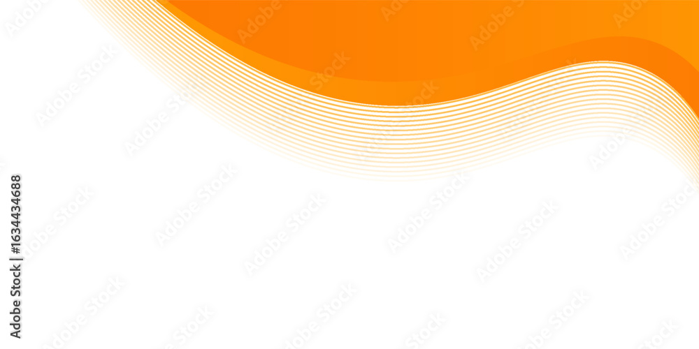 Poster vector orange line background curve element with white space for text and message design, overlappin