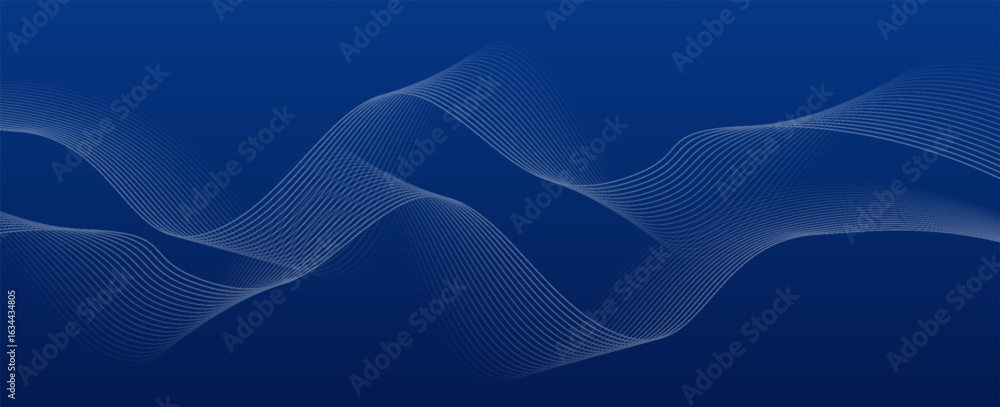 Poster abstract blue background with flowing lines for futuristic concept. dynamic waves.