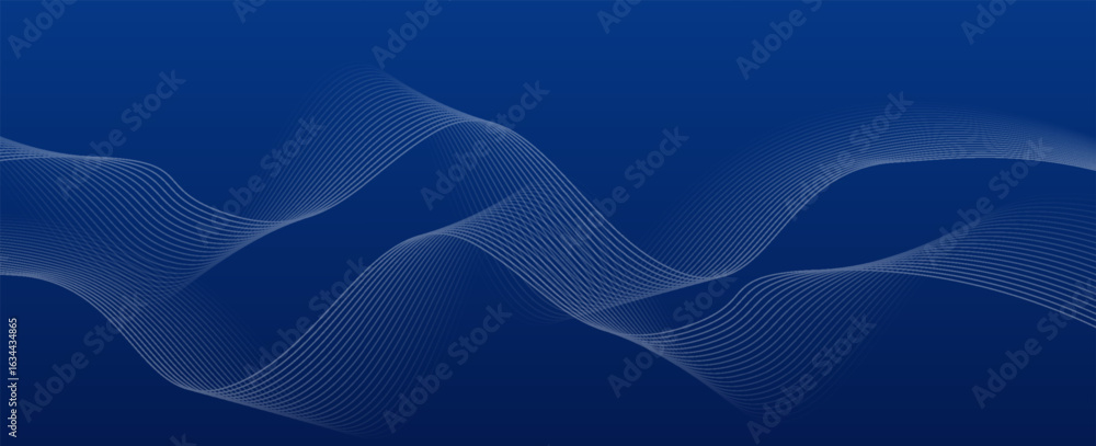 Poster abstract blue background with flowing lines for futuristic concept. dynamic waves.