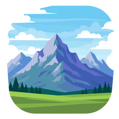 Obraz premium Mountain Landscape with Trees and Grass