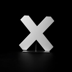 Fototapeta premium Monochrome X: Minimalist 3D Render, Deep Shadows