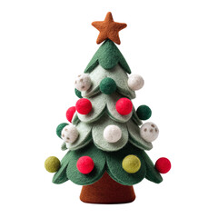 A tabletop Christmas tree isolated on transparent background
