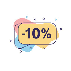 Discount Tag with Yellow Background and Blue Outline