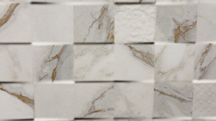 Marble Tiles with 3D Texture and Golden Veins — Aesthetic Background for Interior, Architecture, and Visual Design