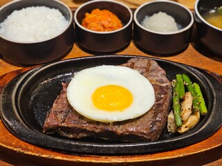 Extra Serving of Fried Eggs to Korean Steak 