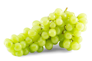 tasty green grapes isolated on white background