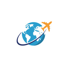 Airplane Flying Around the World