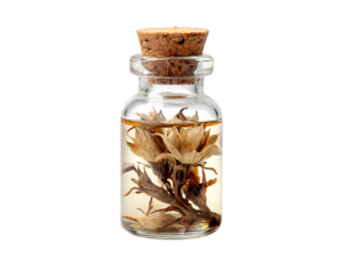 Desert Rose Vial Elegant Floral Illustration