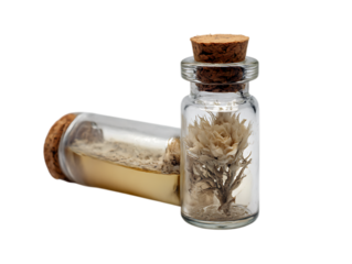 Desert Rose Vial Elegant Floral Illustration