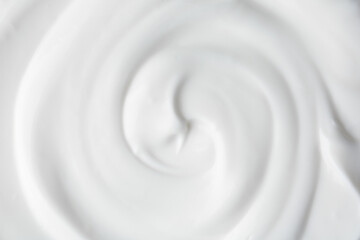 Texture of tasty yogurt as background, top view