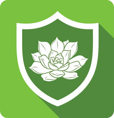 Heraldic coat of arms with a shield, a floral design, and a vintage gold crown, wreath, and ribbon