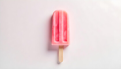 strawberry popsicle frozen isolated on white background 
