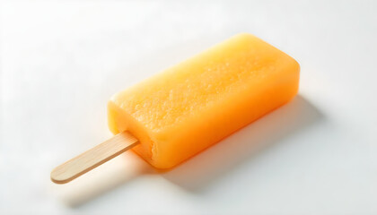 orange mango popsicle isolated on white background