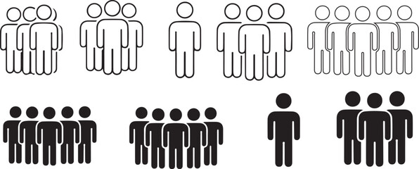 Diverse group of people icons representing teamwork and community