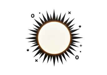 Isolated Sunburst Graphic with Geometric Shapes and Glow