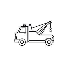Naklejka premium Tow truck outline drawing illustration on white background