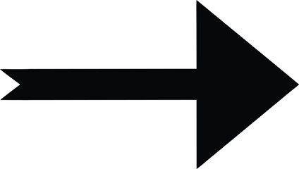 Minimalist Straight Arrow Pointing Right – Black Vector Direction Icon for Navigation and Progress

