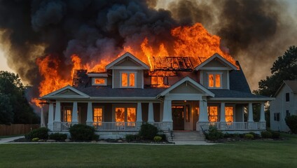 a house that is on fire