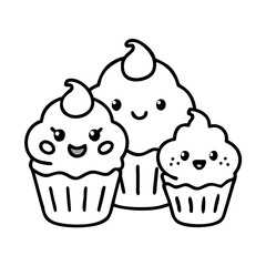 vector illustration of cupcakes
