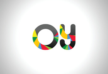 Abstract minimal OY letter logo design, Vector design Concept