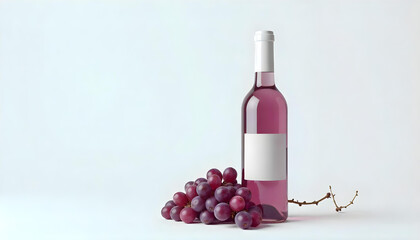Obraz premium red wine bottle isolated on white backgrond