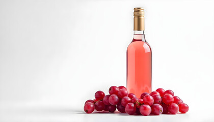 Obraz premium red wine bottle isolated on white backgrond
