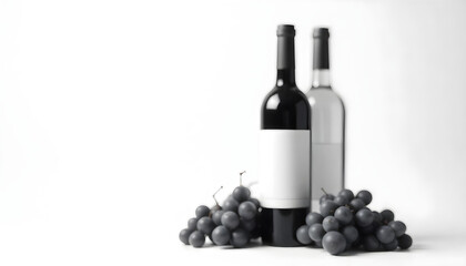 red wine bottle isolated on white backgrond