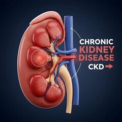 Understanding Chronic Kidney Disease: 3D Medical Illustration