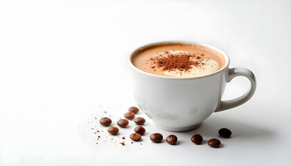 Fototapeta premium coffee cappuccino espresso cup isolated on white background