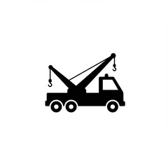 Naklejka premium Silhouette of tow truck icon design on white background