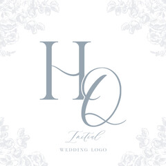 Elegant Wedding Monogram with Delicate Floral Accents