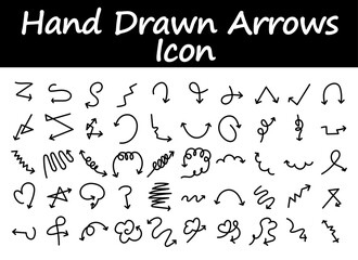 Sketch arrows, curly lines, doodle icons, Hand drawn, free style, fun direction, Arrow symbols, creative signs, quirky path