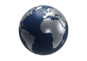 Isolated Detailed Globe Featuring Continents