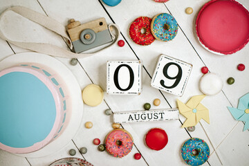 Birthday date from 01 to 31 with month August. Birthday background