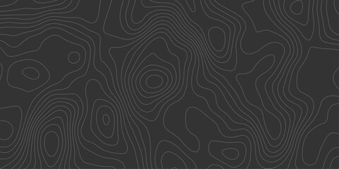 Monochrome elevation map design with fine contour lines on a black surface, blending modern aesthetics with natural geological inspiration.