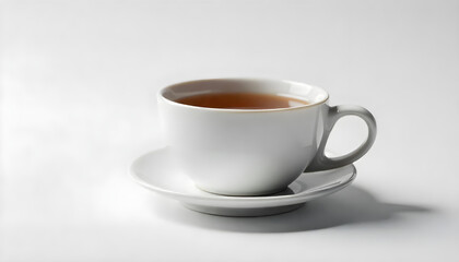 Obraz premium tea coffee cup with saucer isolate on white background