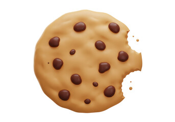 Isolated Decadent Chocolate Chip Cookie with Bite