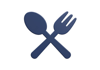Isolated Classic Crossed Spoon and Fork Symbol