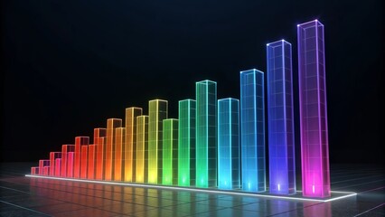 Luminous multi layered charts building vertically 