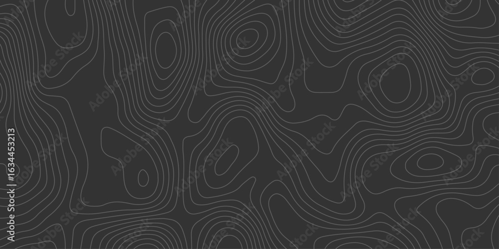 Aufkleber a dark, seamless contour line pattern resembling terrain mapping, great for architectural background