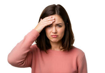 Stressed and Concerned: A Woman Coping with Emotional Tension