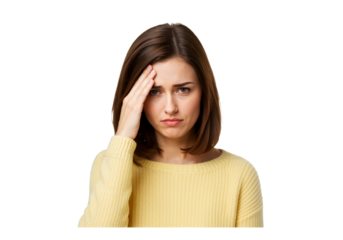 Stressed and Concerned: A Woman Coping with Emotional Tension